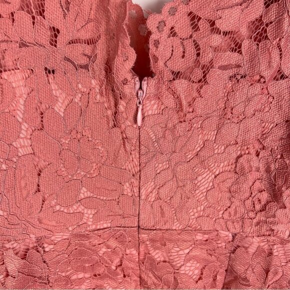 NWT-Le Chateau, Women’s Formal Scallop Lace Fit & Flare Mini Dress-Peach. Size:S - Picture 8 of 15